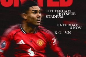 一场硬仗！曼联发布对阵热刺海报：卡塞米罗单人出镜