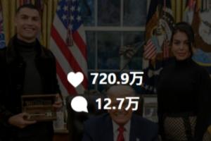 影响力这一块！C罗社媒致谢特朗普动态发布2小时已收获720万点赞