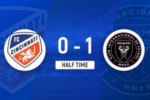 半场-迈阿密国际暂1-0辛辛那提 梅西头球破门西尔维蒂献助攻